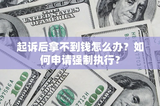 武汉起诉后拿不到钱怎么办？如何申请强制执行？