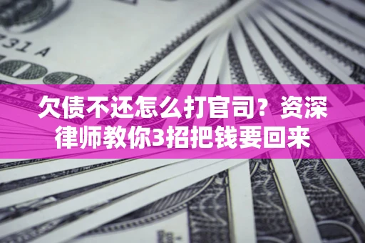 武汉欠债不还怎么打官司？资深律师教你3招把钱要回来