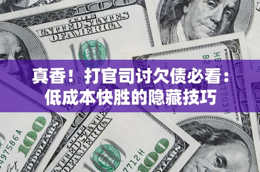 武汉真香！打官司讨欠债必看：低成本快胜的隐藏技巧